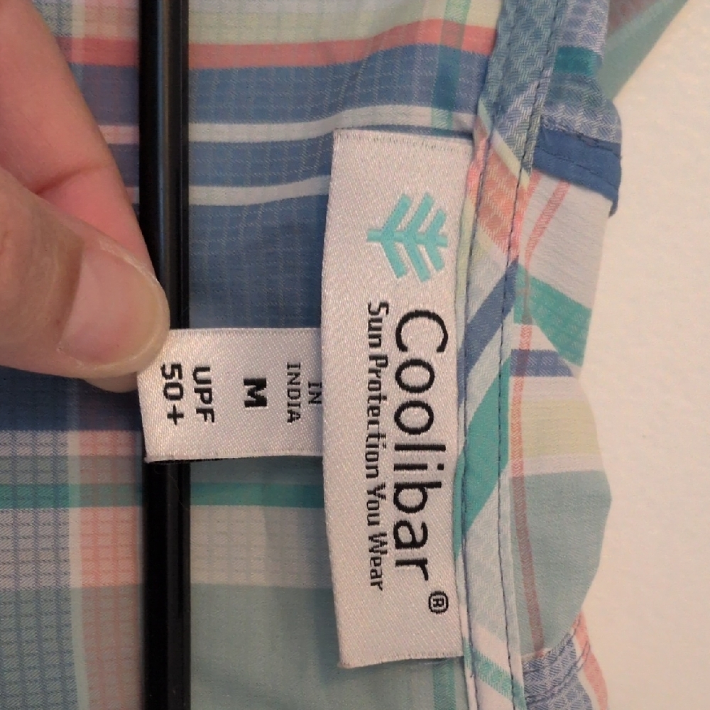 Coolibar Plaid Hoodie - Blue, Green, Pink - Picture 2 of 5